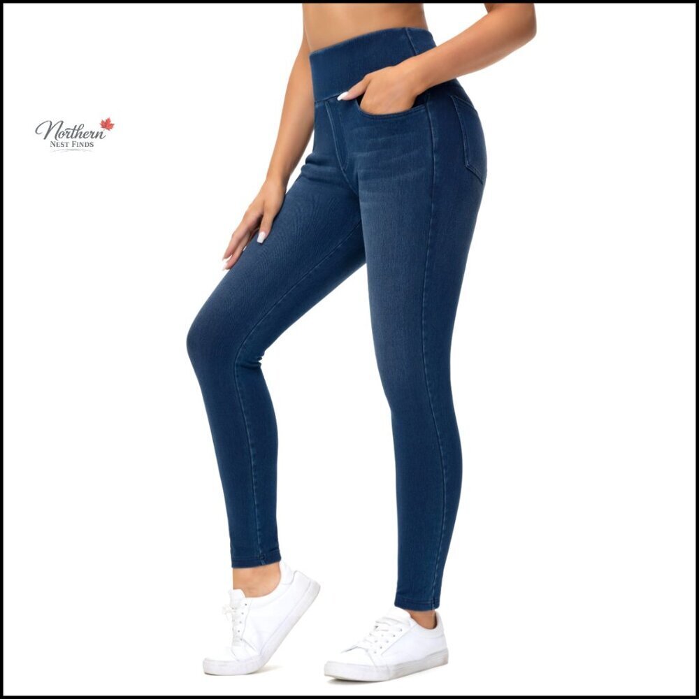 Stretchy Skinny Jeans High Waisted Tummy Control Jeggings with Pockets